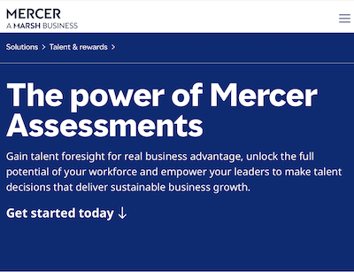 High-Potential Assessment webpage screenshot